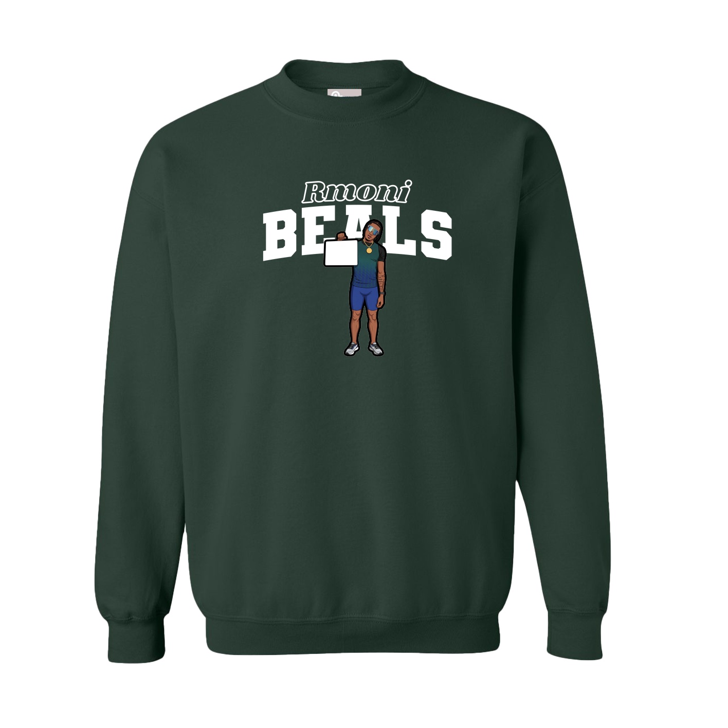 Fleece Crew — Name Arch in Green
