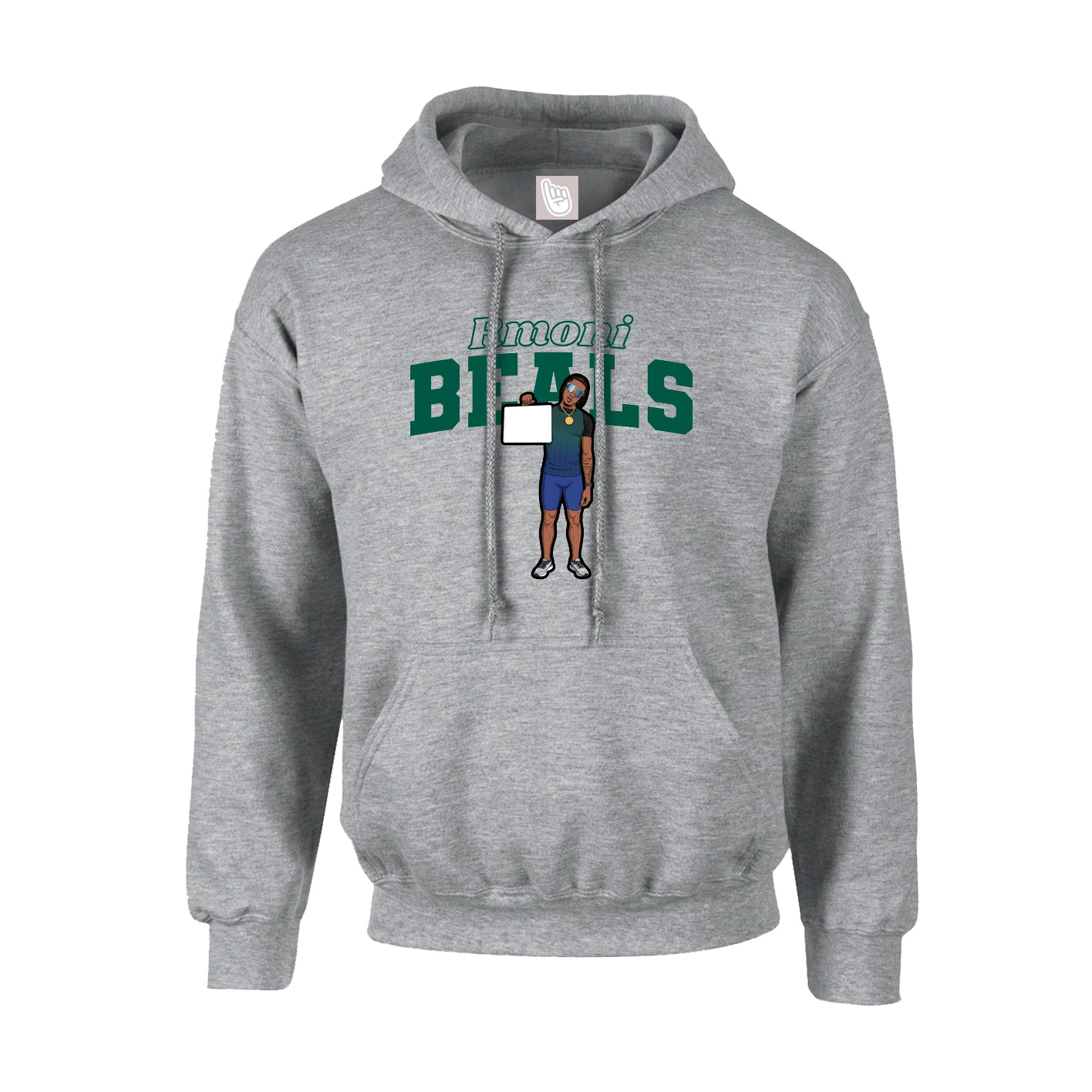 Youth Hoodie — Name Arch in Grey