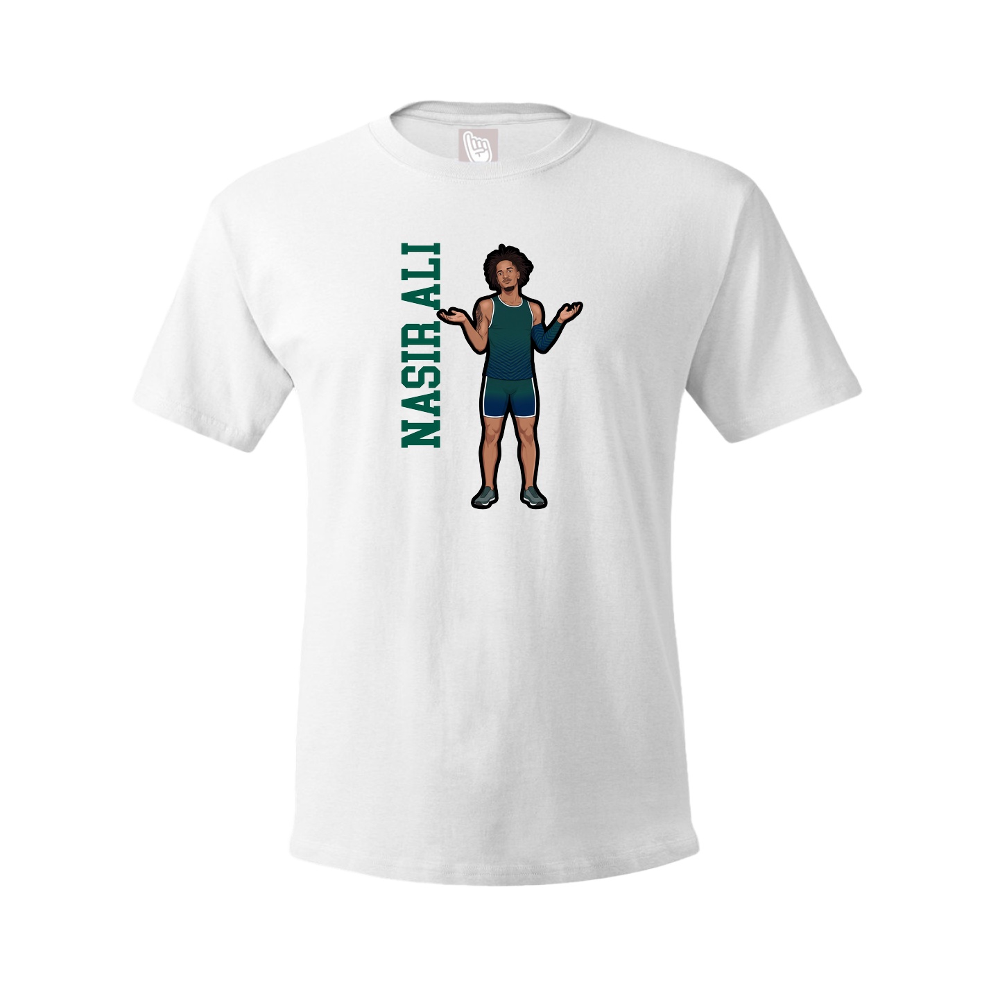 Tee — Name Vertical in White