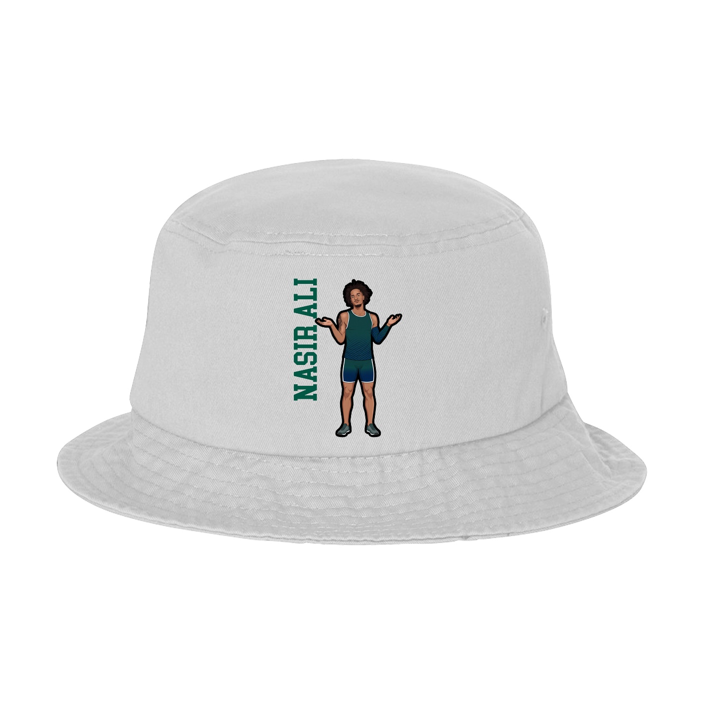 Bucket Cap — Name Vertical in White