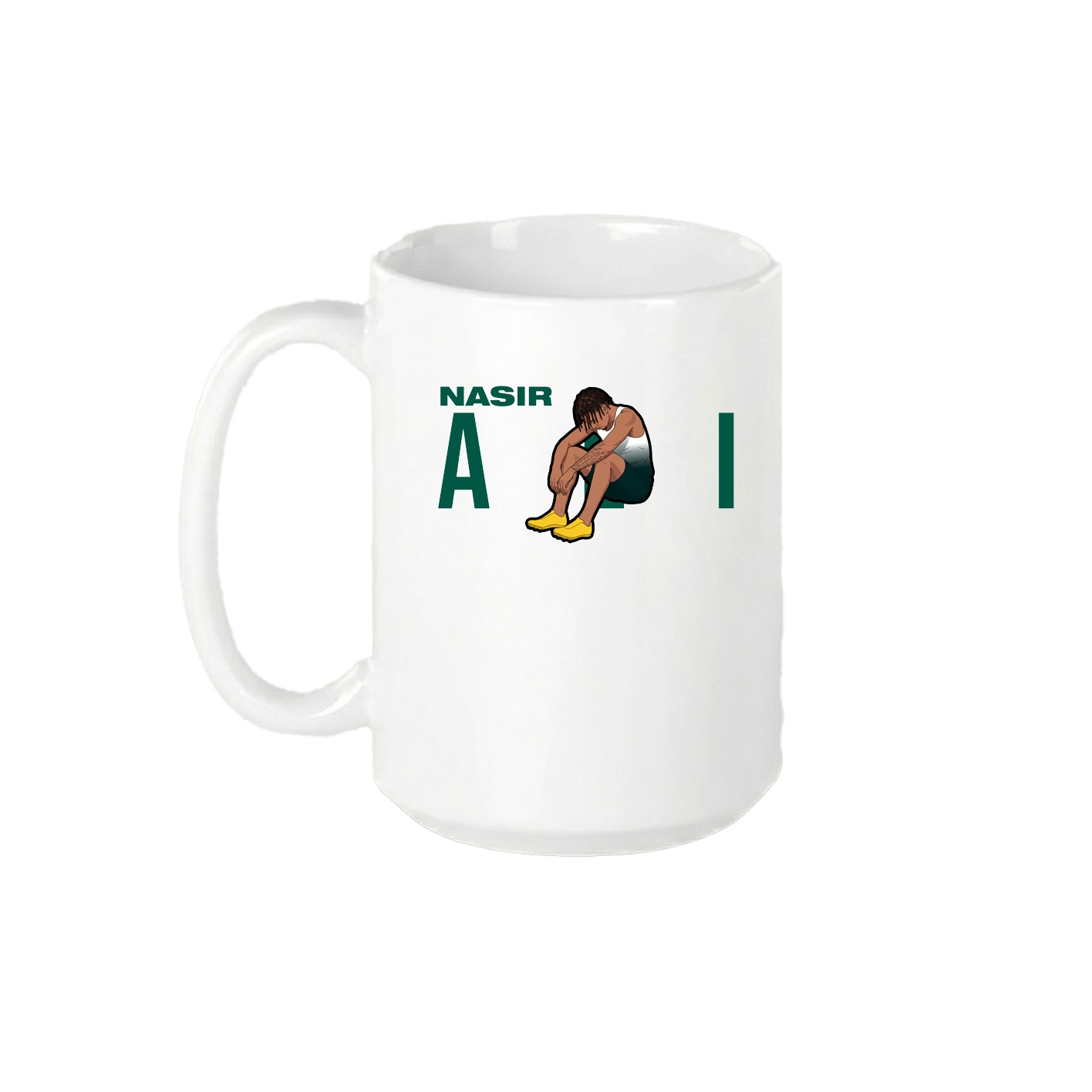15oz Coffee Mug — Player Name in White