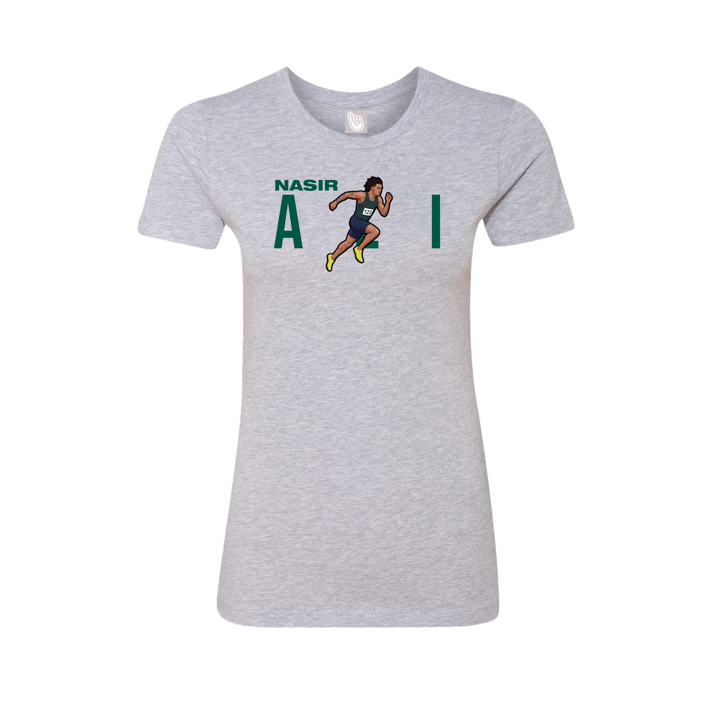 Fitted Women's Tee — Player Name in Grey