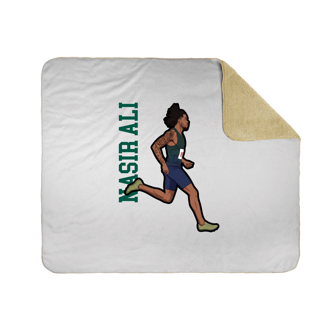 Throw Blanket — Name Vertical in White