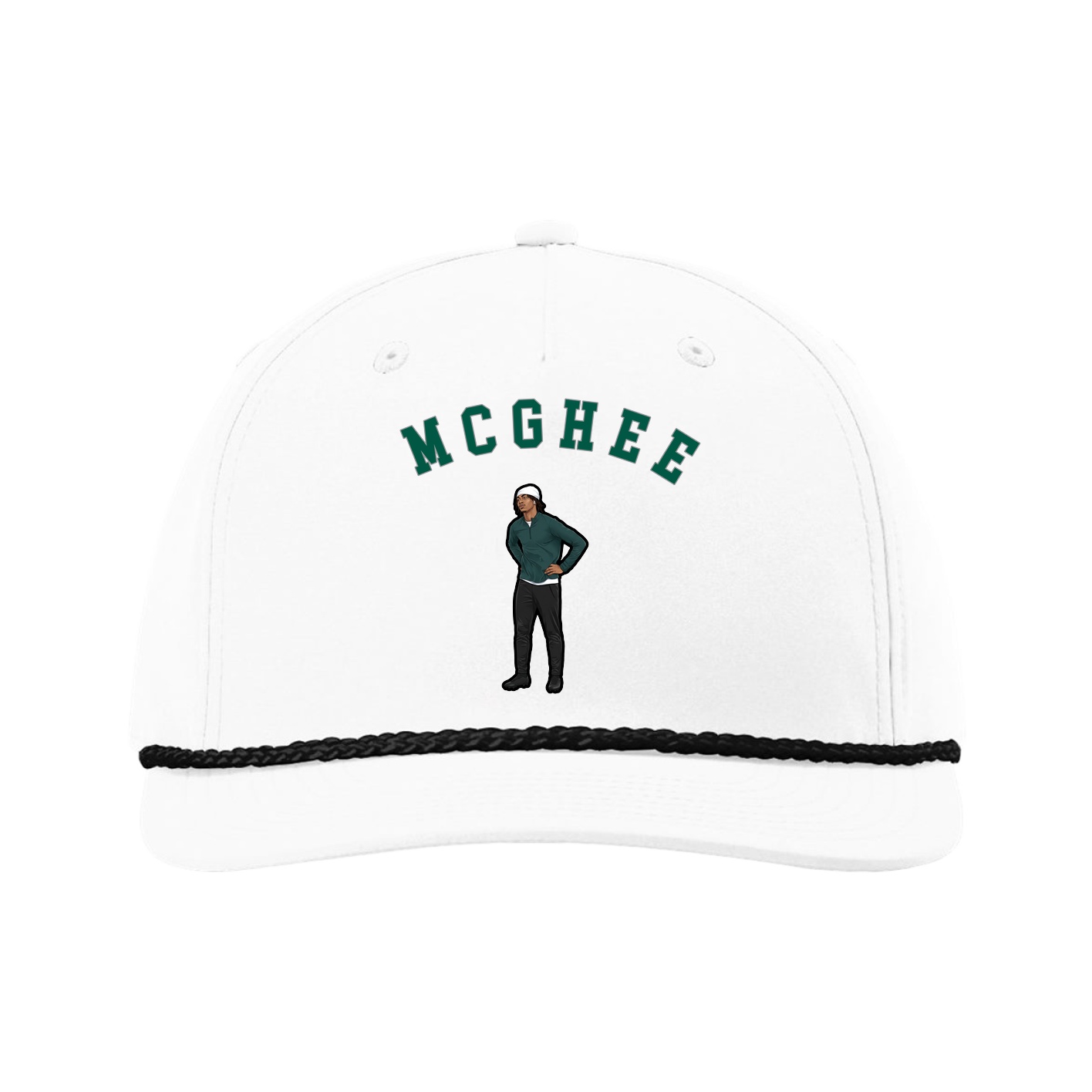 Five-Panel Classic Rope Cap — Shirsey Arch in White