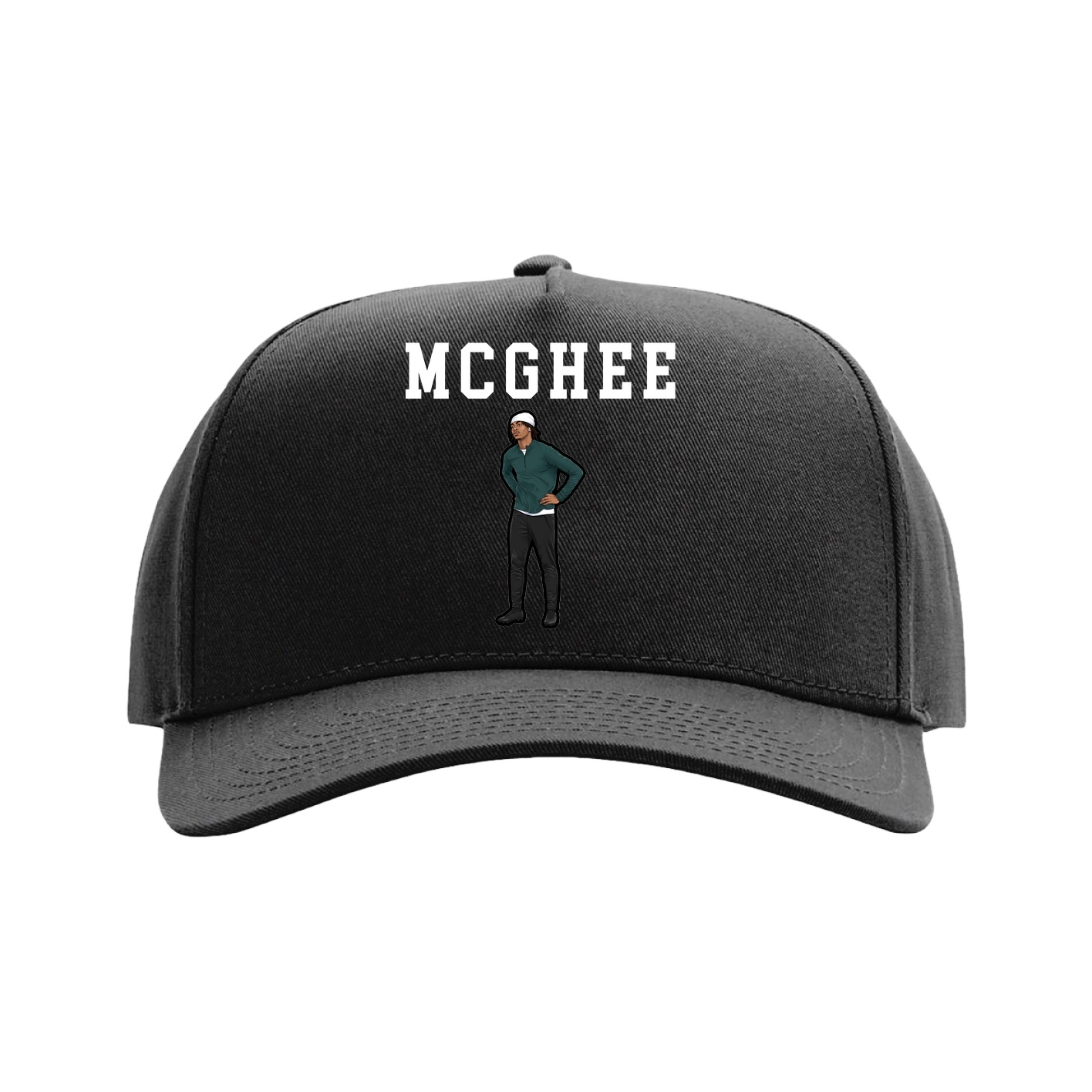 Full Fabric Five-Panel Champ Cap — Shirsey in Black