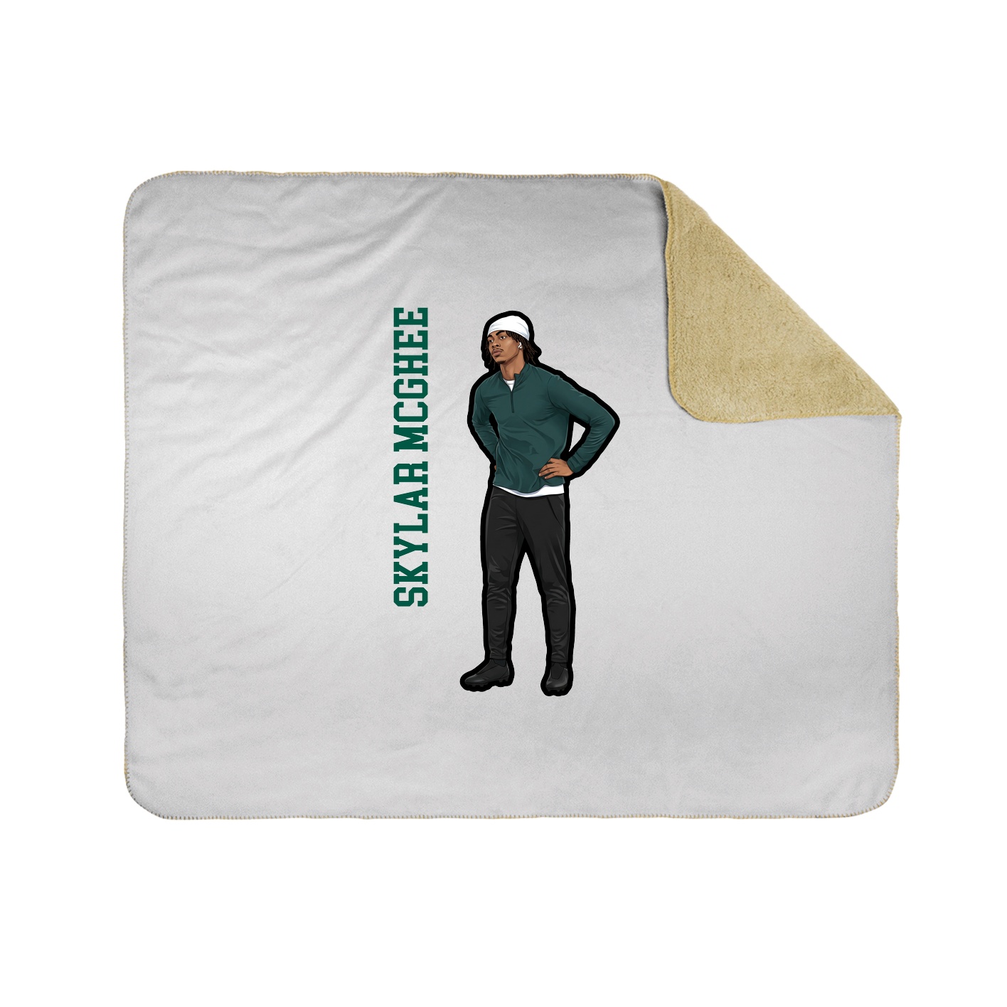 Throw Blanket — Name Vertical in White