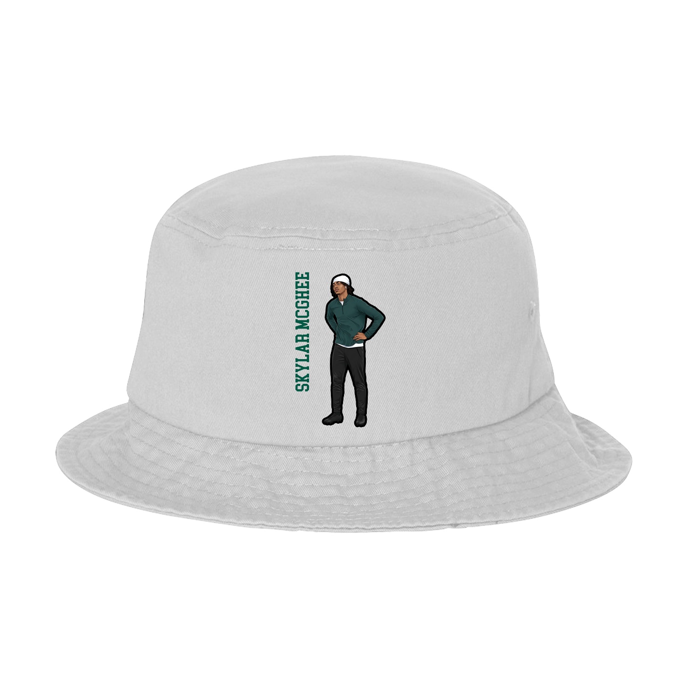 Bucket Cap — Name Vertical in White