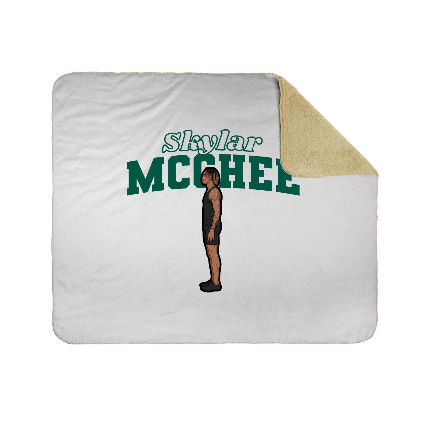 Throw Blanket — Name Arch in White