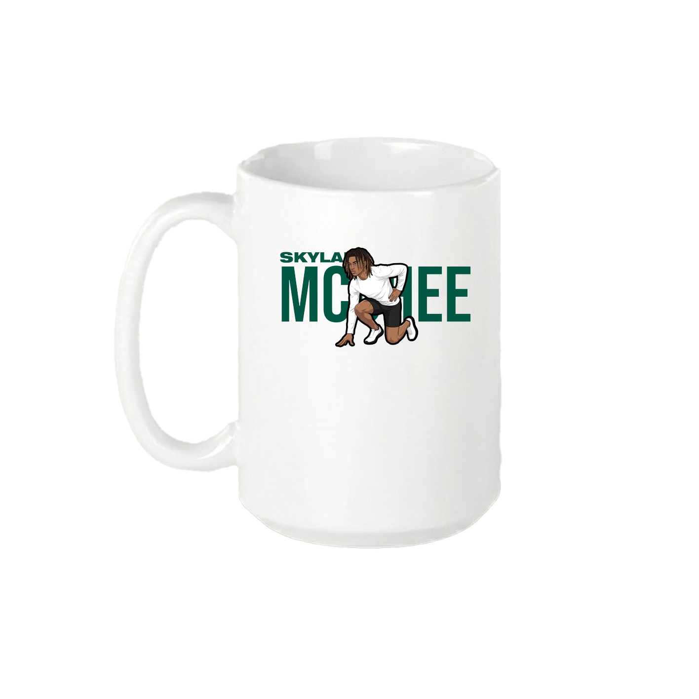 15oz Coffee Mug — Player Name in White