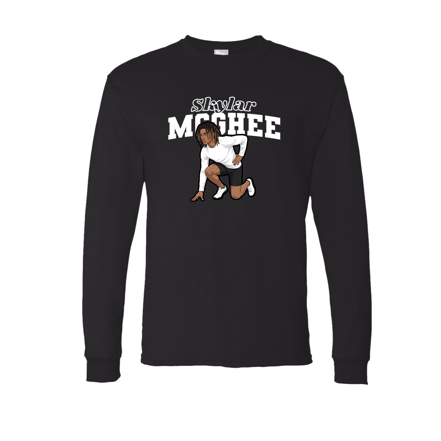 Long Sleeve Tee — Name Arch in Black