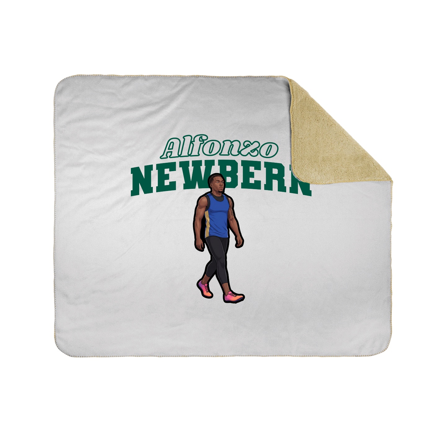 Throw Blanket — Name Arch in White