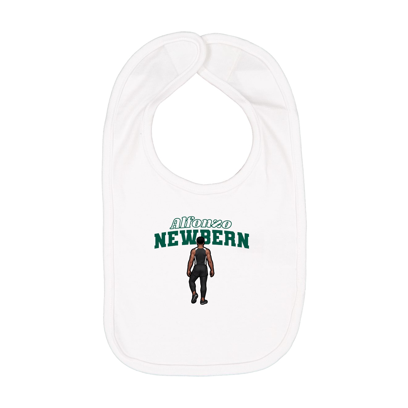 Infant Bib — Name Arch in White