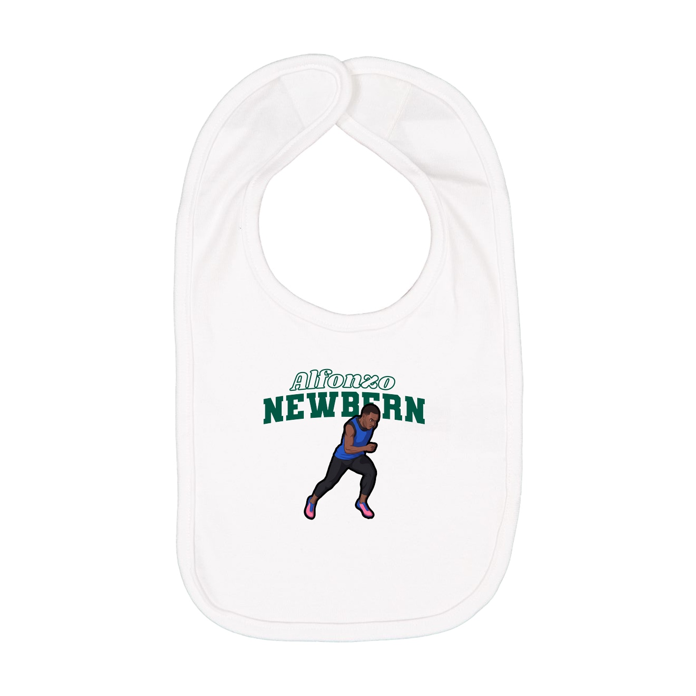 Infant Bib — Name Arch in White