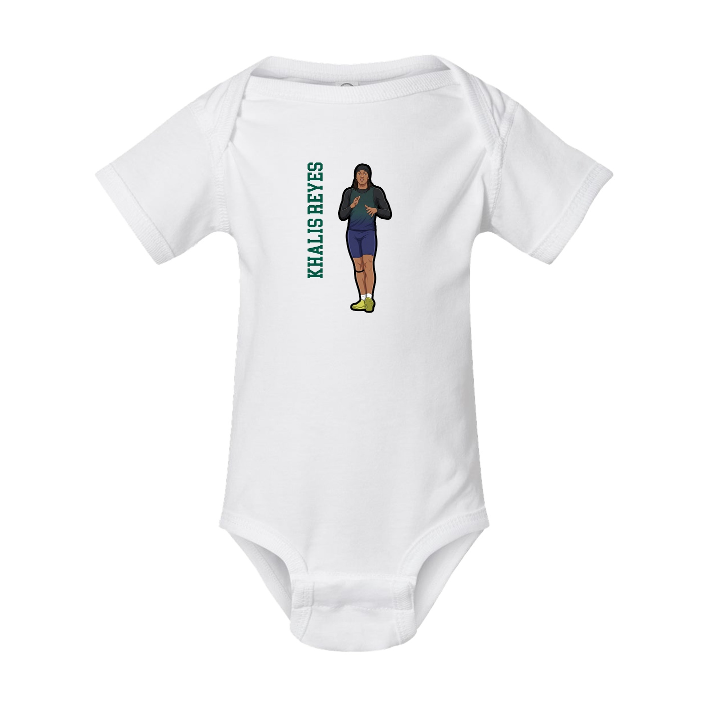 Baby Onesie — Name Vertical in White