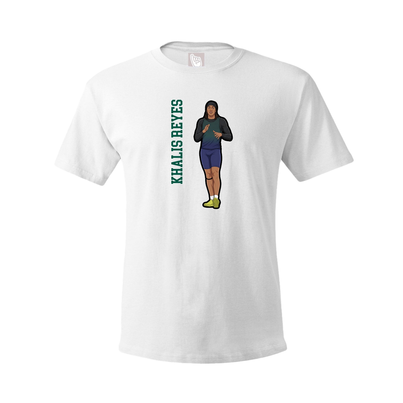 Tee — Name Vertical in White