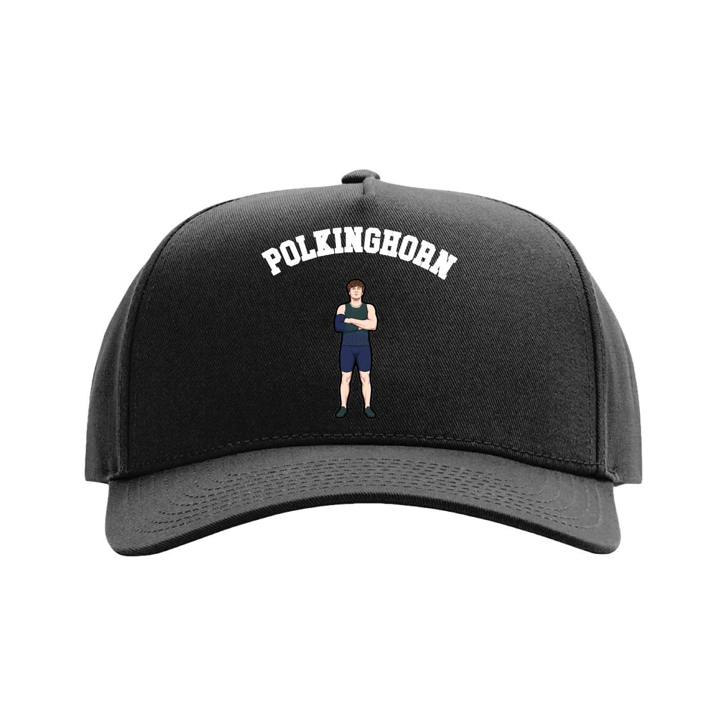 Full Fabric Five-Panel Champ Cap — Shirsey Arch in Black