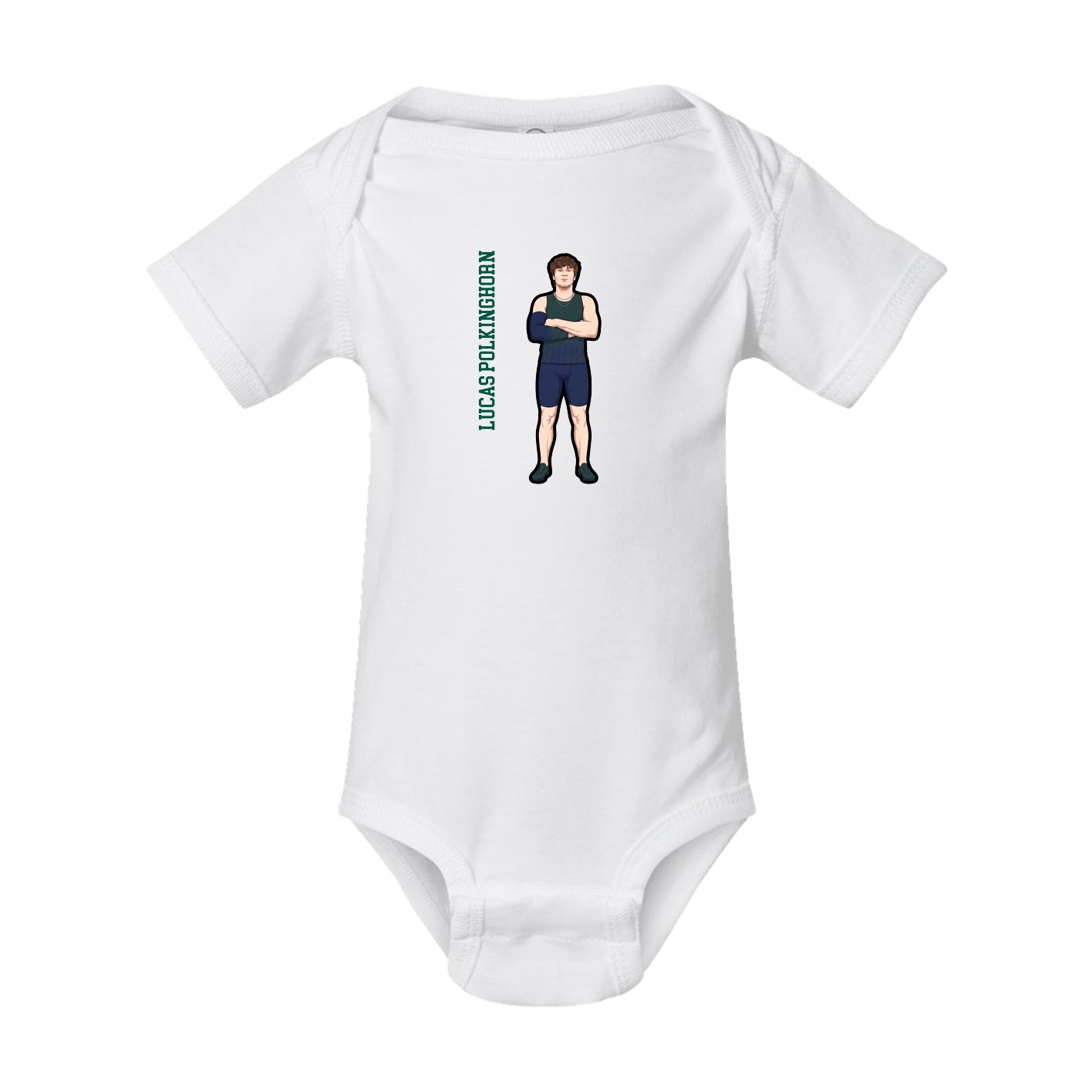 Baby Onesie — Name Vertical in White