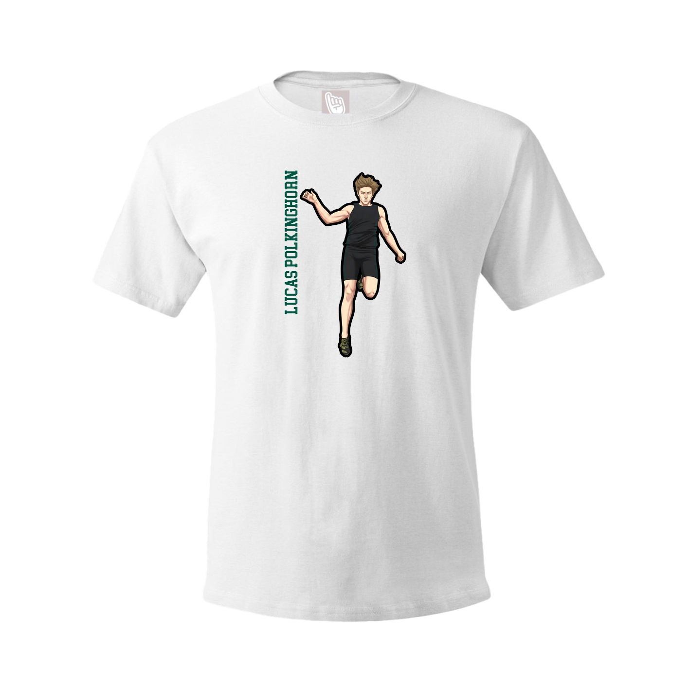 Youth Tee — Name Vertical in White