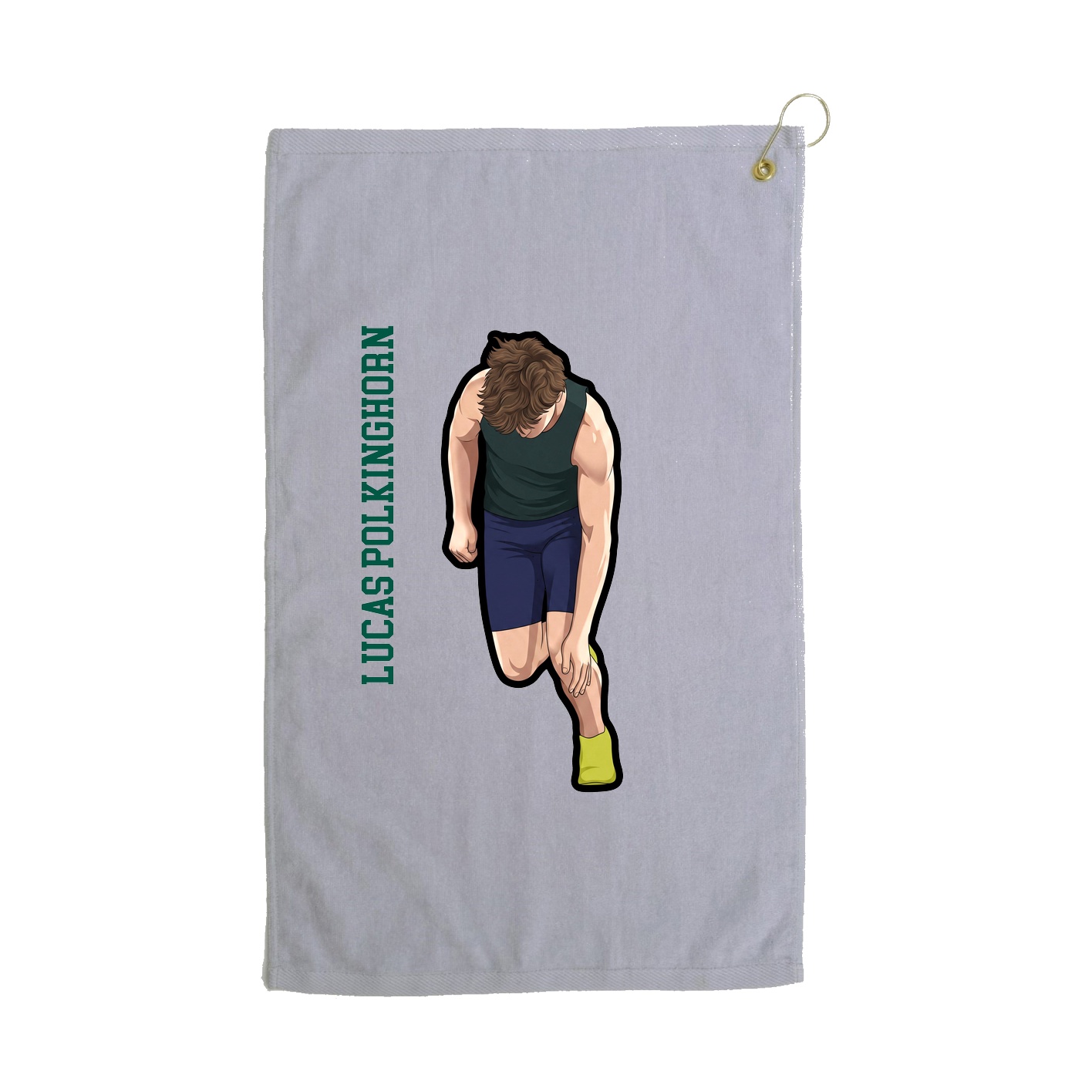 Golf Towel — Name Vertical in Grey