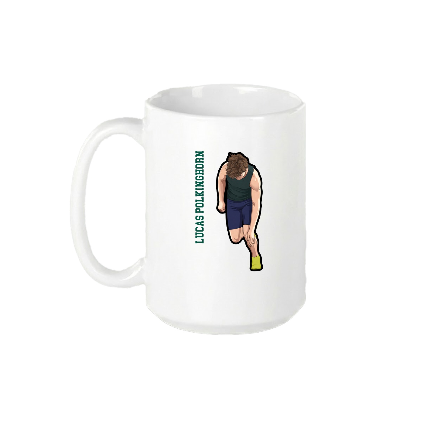 15oz Coffee Mug — Name Vertical in White