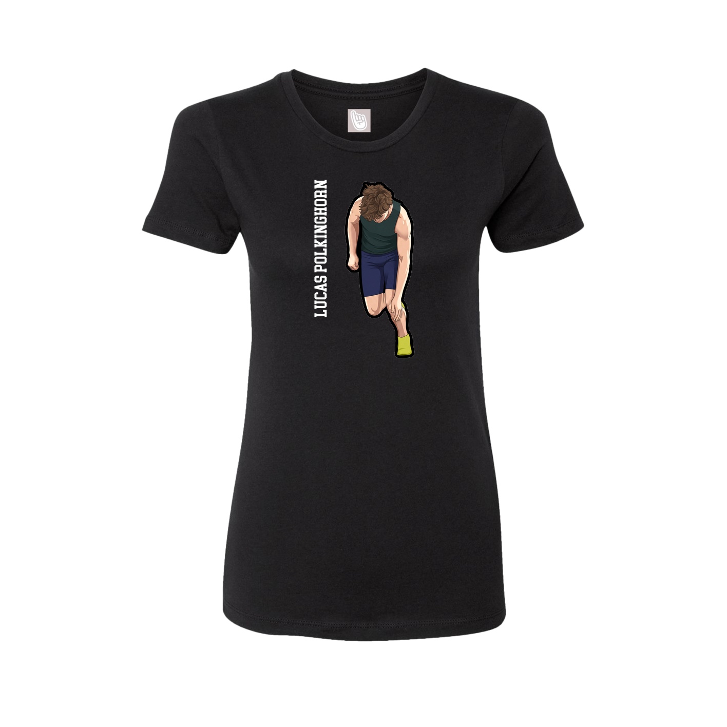 Womens Tee — Name Vertical in Black