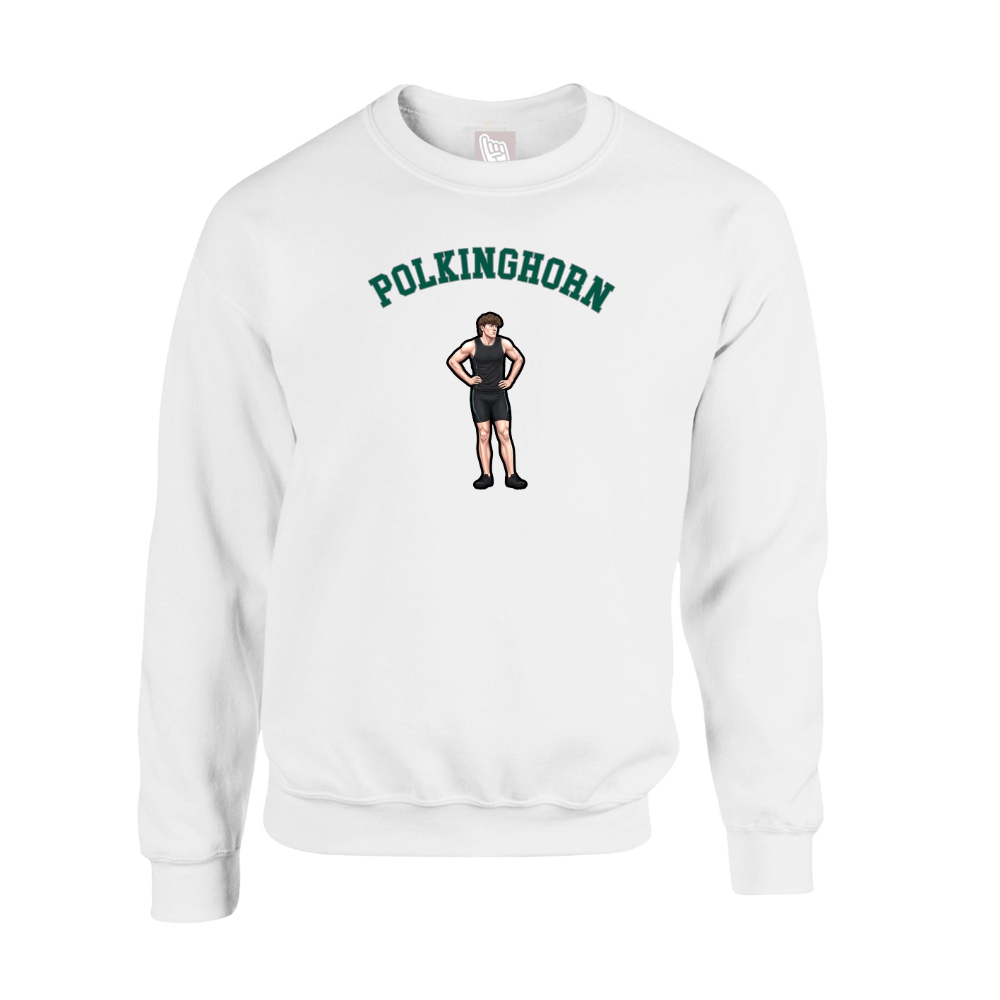 Fleece Crew — Shirsey Arch in White