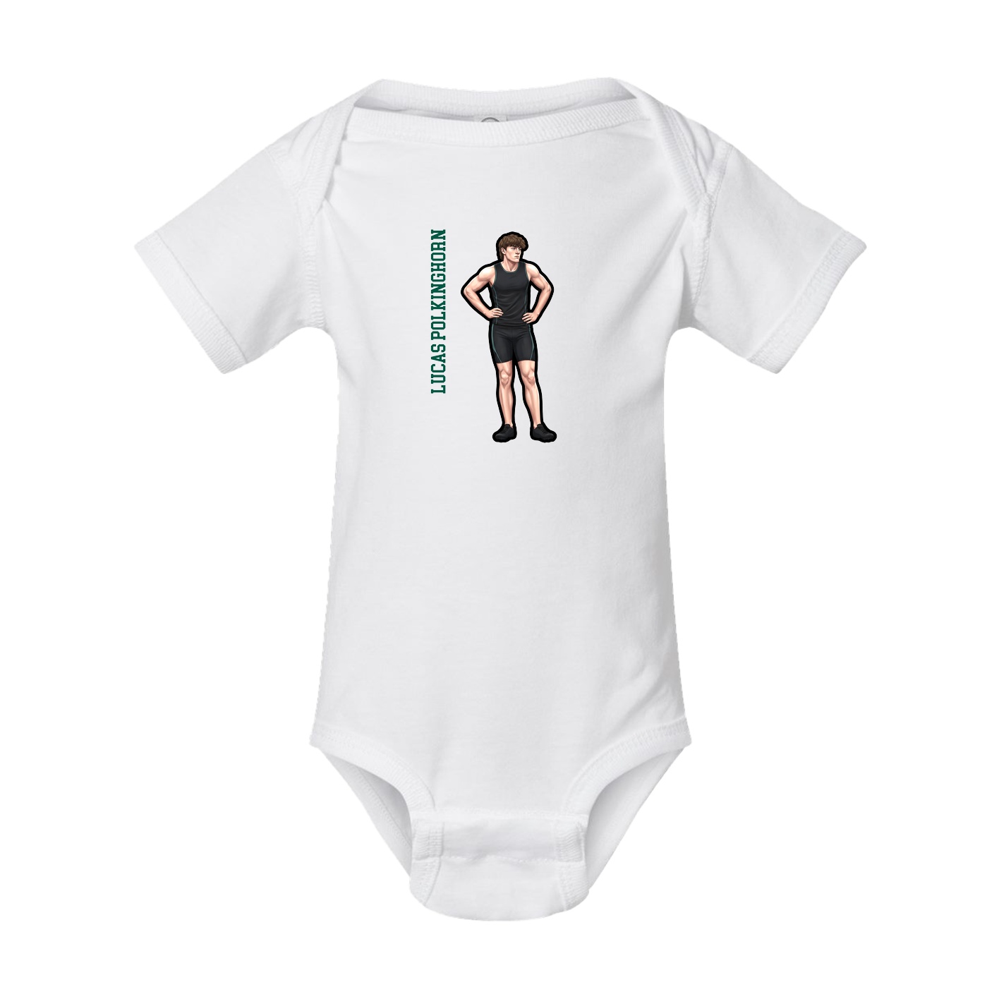 Baby Onesie — Name Vertical in White