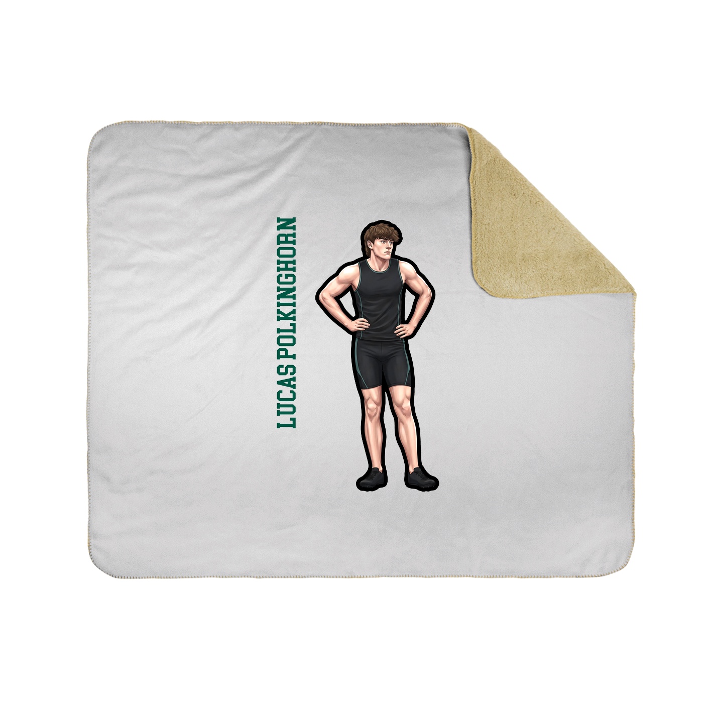 Throw Blanket — Name Vertical in White