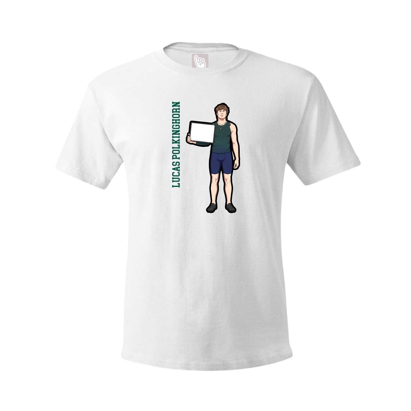 Tee — Name Vertical in White