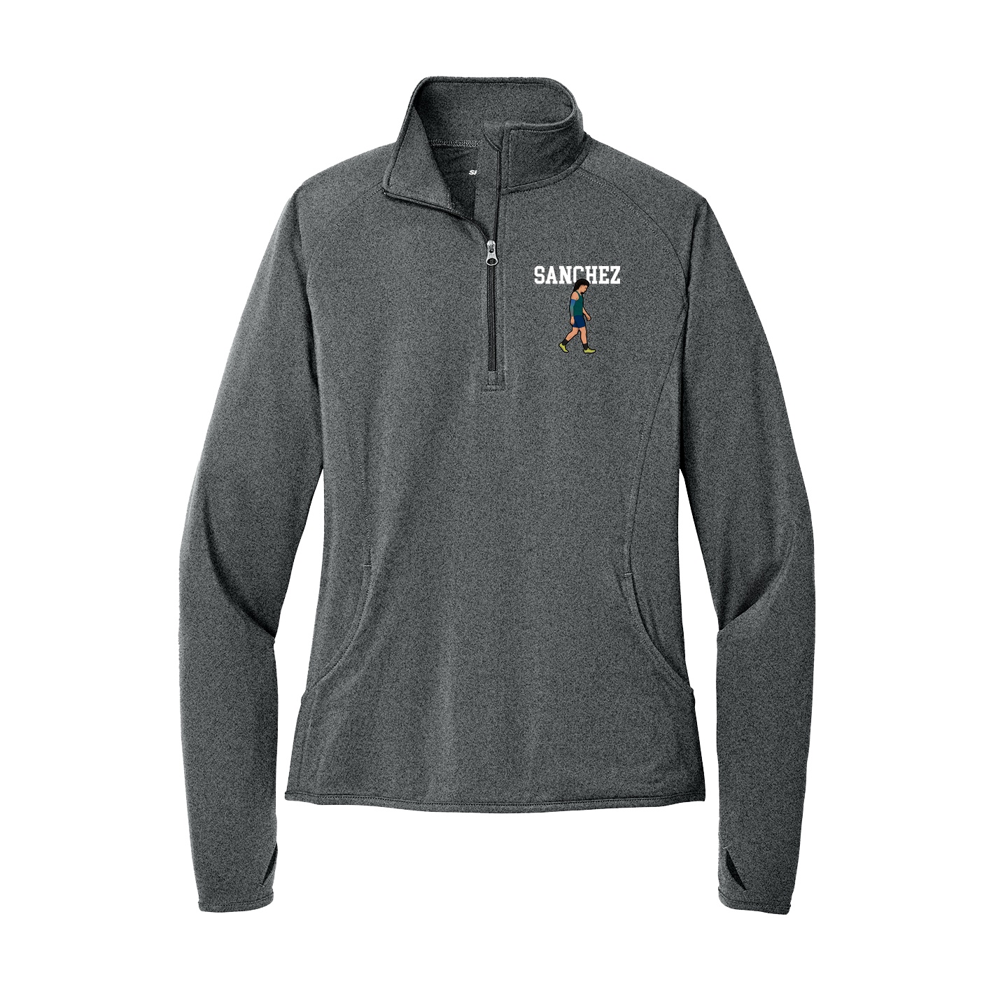 Women's Q-Zip Pullover — Shirsey in Grey
