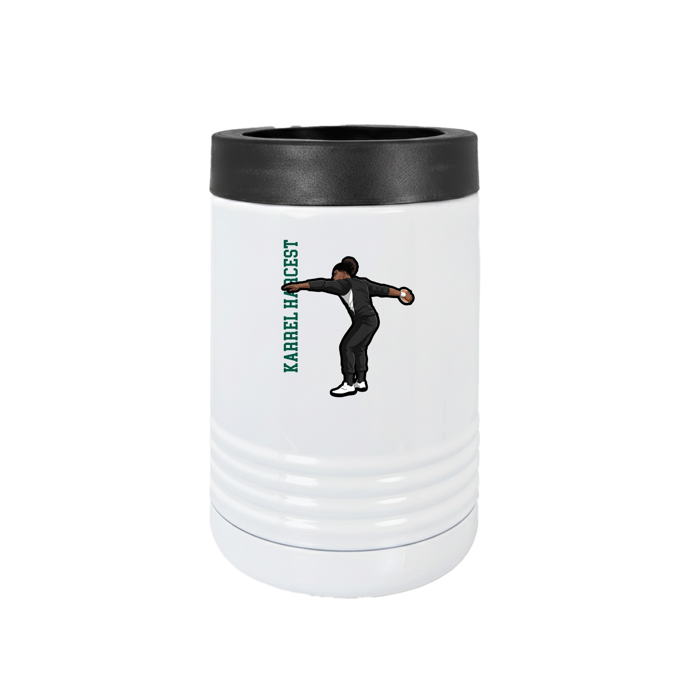 Beverage Holder — Name Vertical in White
