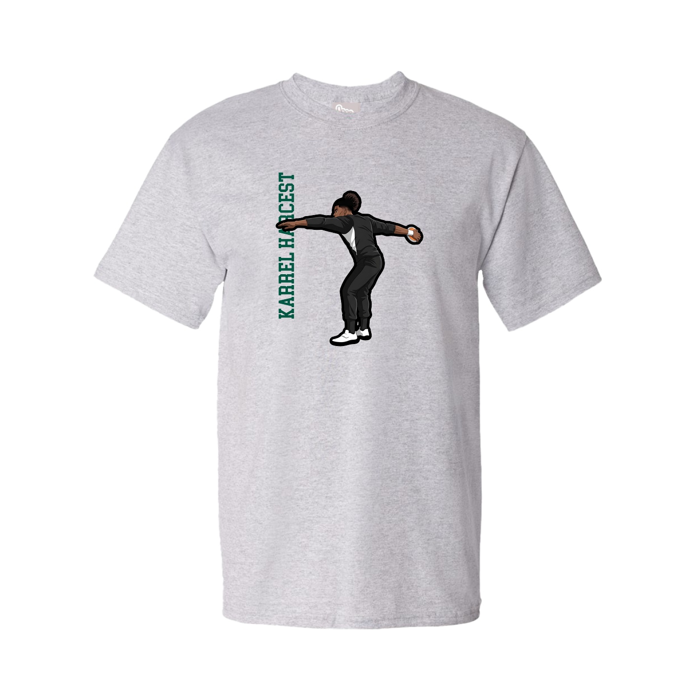 Tee — Name Vertical in Grey