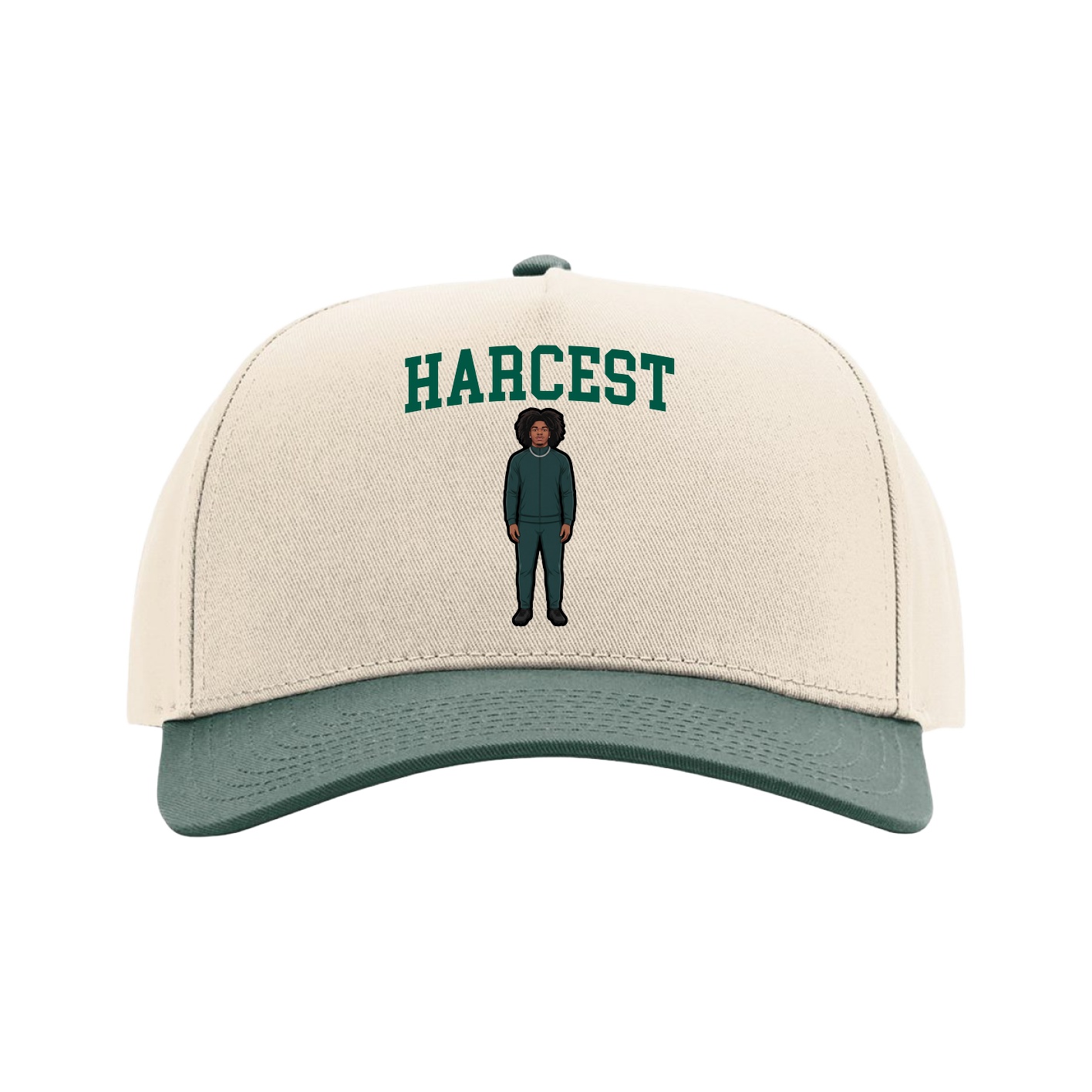 Full Fabric Five-Panel Champ Cap — Shirsey in Cream/Green