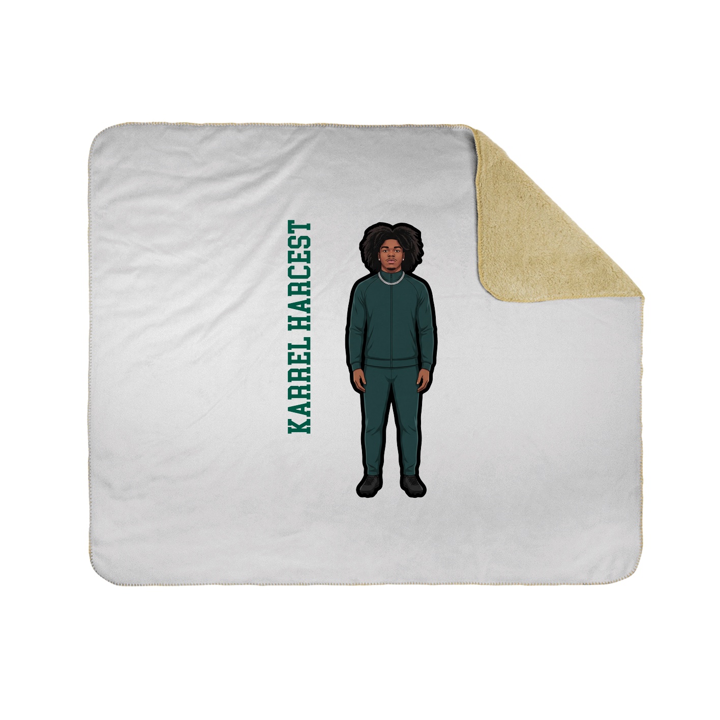 Throw Blanket — Name Vertical in White
