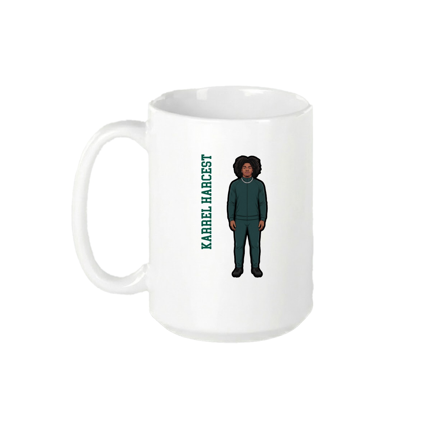 15oz Coffee Mug — Name Vertical in White
