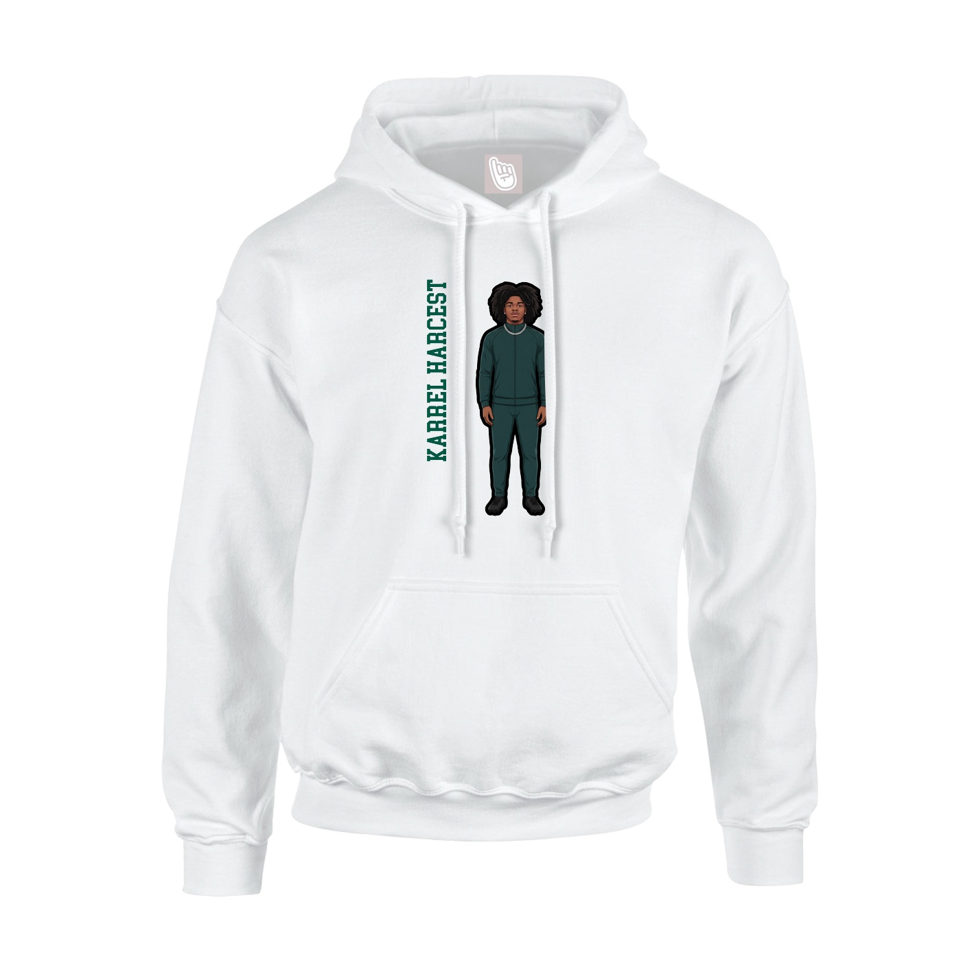 Hoodie — Name Vertical in White
