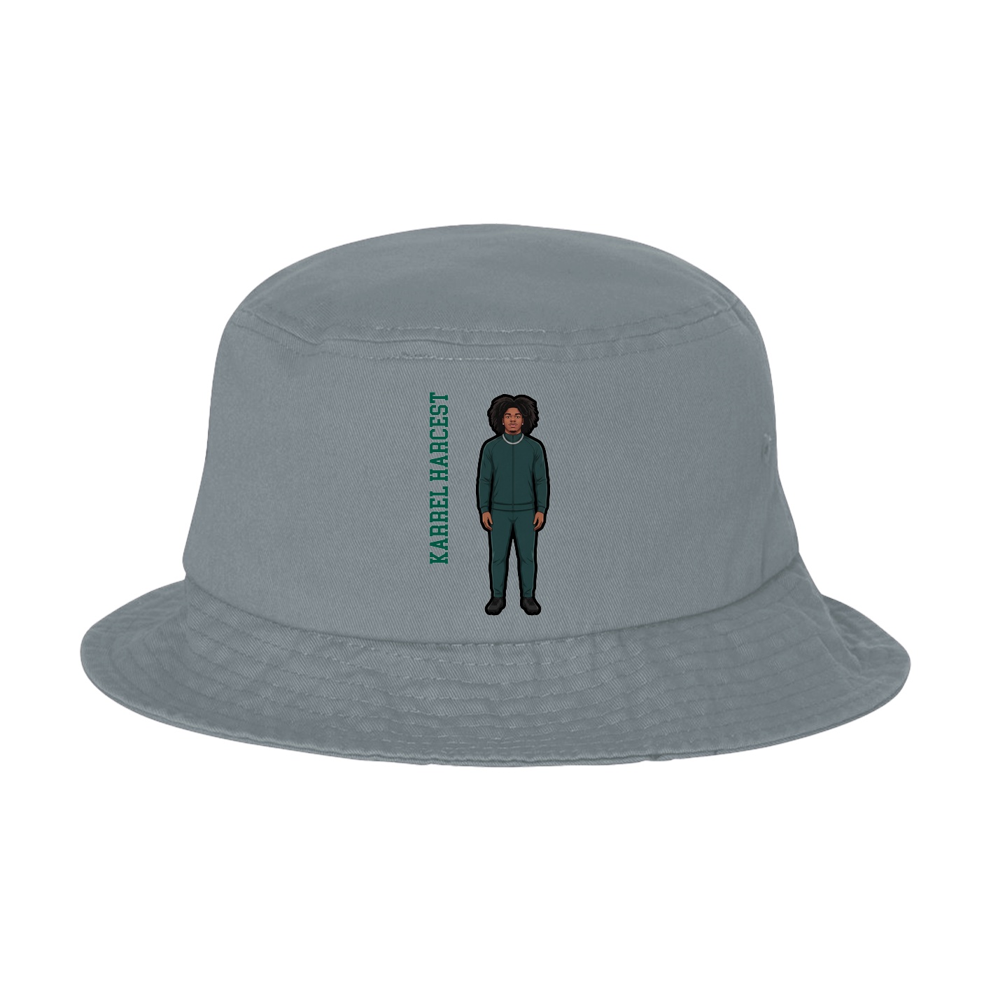 Bucket Cap — Name Vertical in Grey