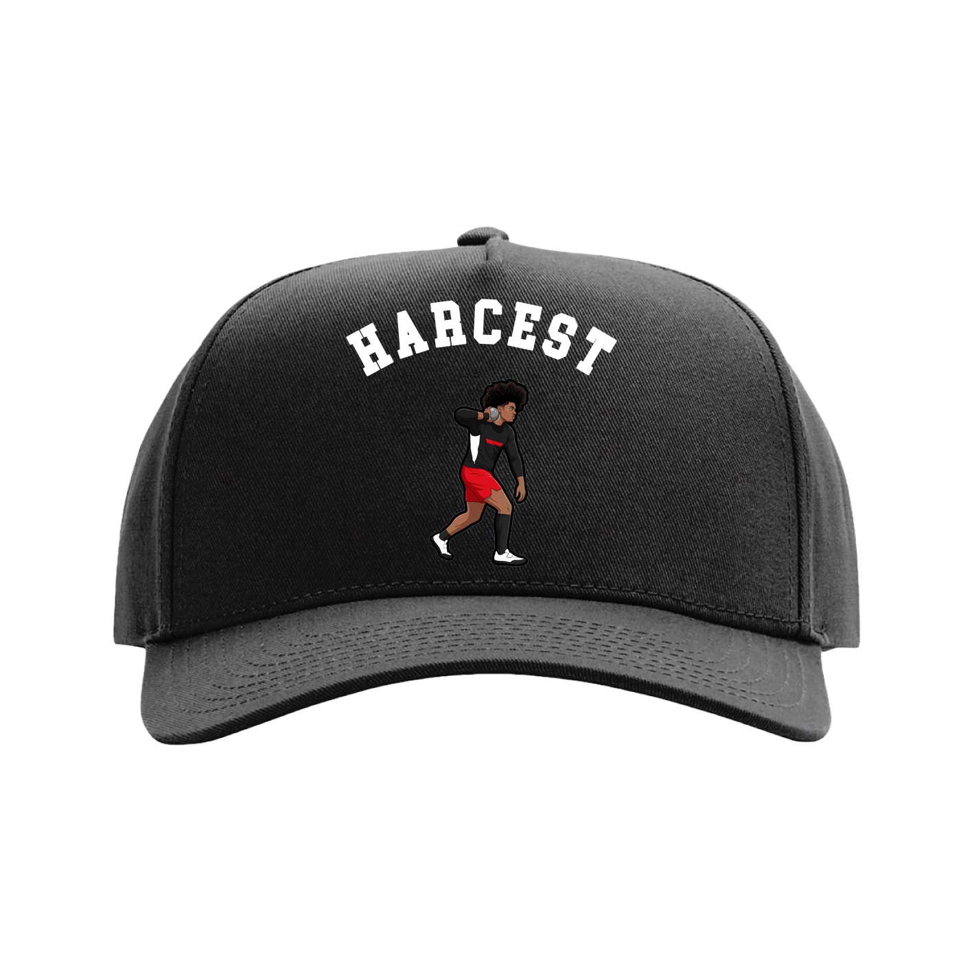 Full Fabric Five-Panel Champ Cap — Shirsey Arch in Black