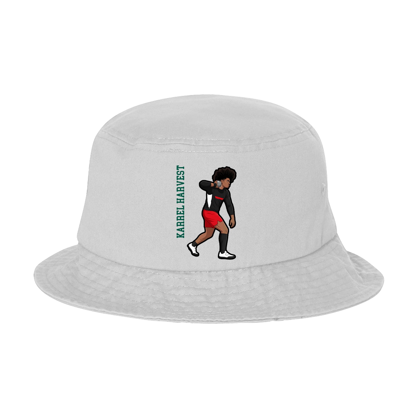 Bucket Cap — Name Vertical in White