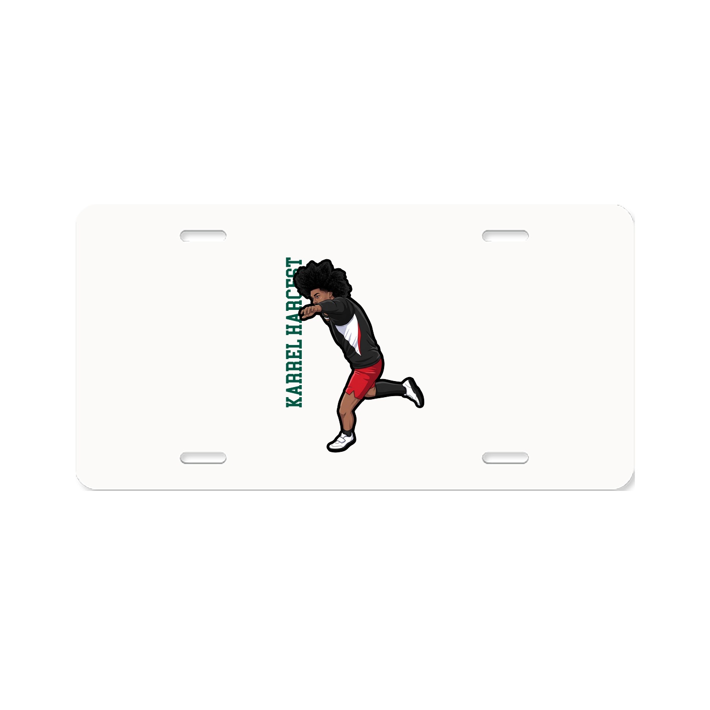 License Plate — Name Vertical in Classic