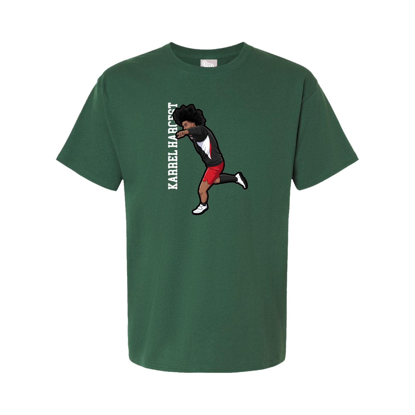 Tee — Name Vertical in Green