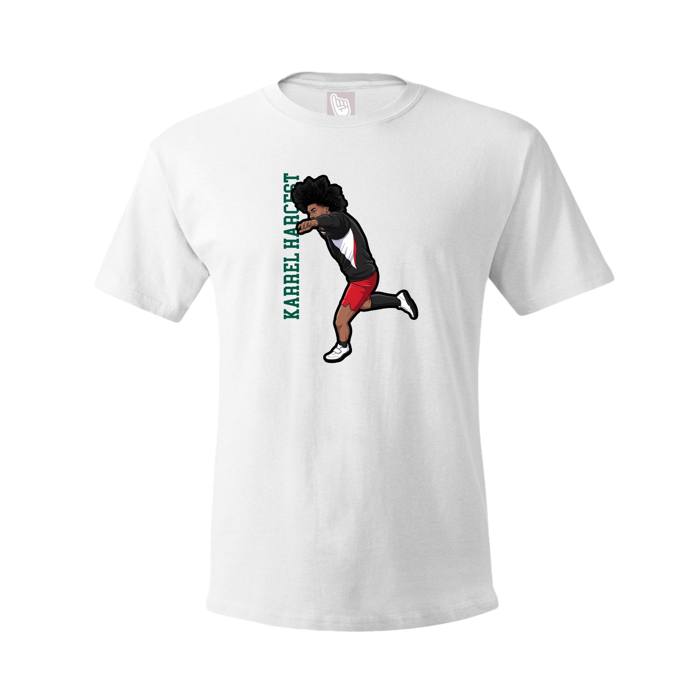 Youth Tee — Name Vertical in White