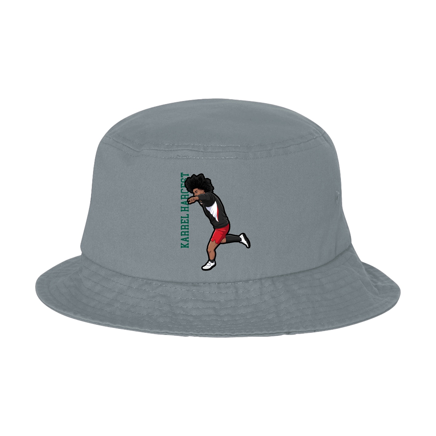 Bucket Cap — Name Vertical in Grey