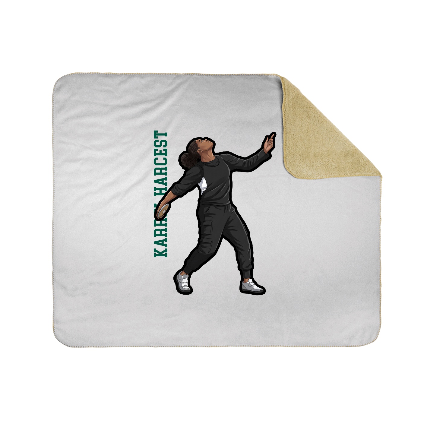 Throw Blanket — Name Vertical in White