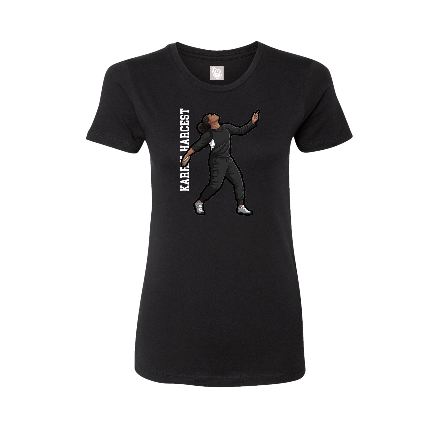 Womens Tee — Name Vertical in Black