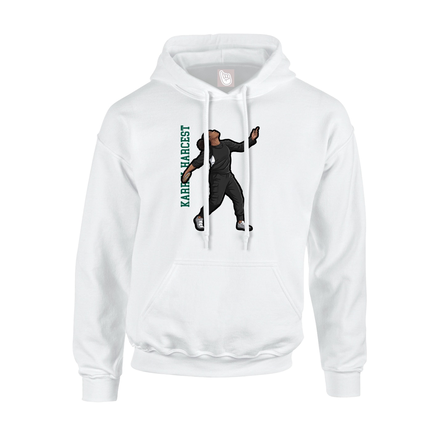 Youth Hoodie — Name Vertical in White