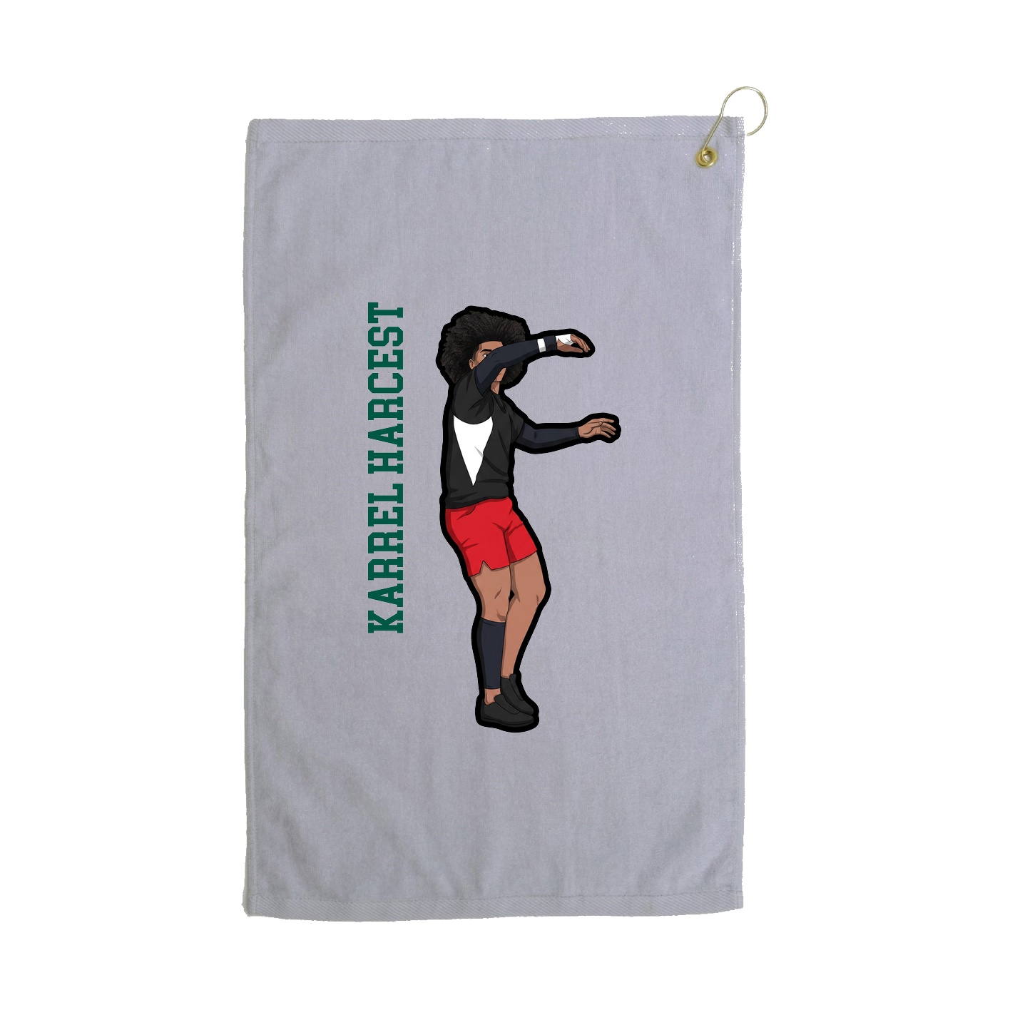 Golf Towel — Name Vertical in Grey