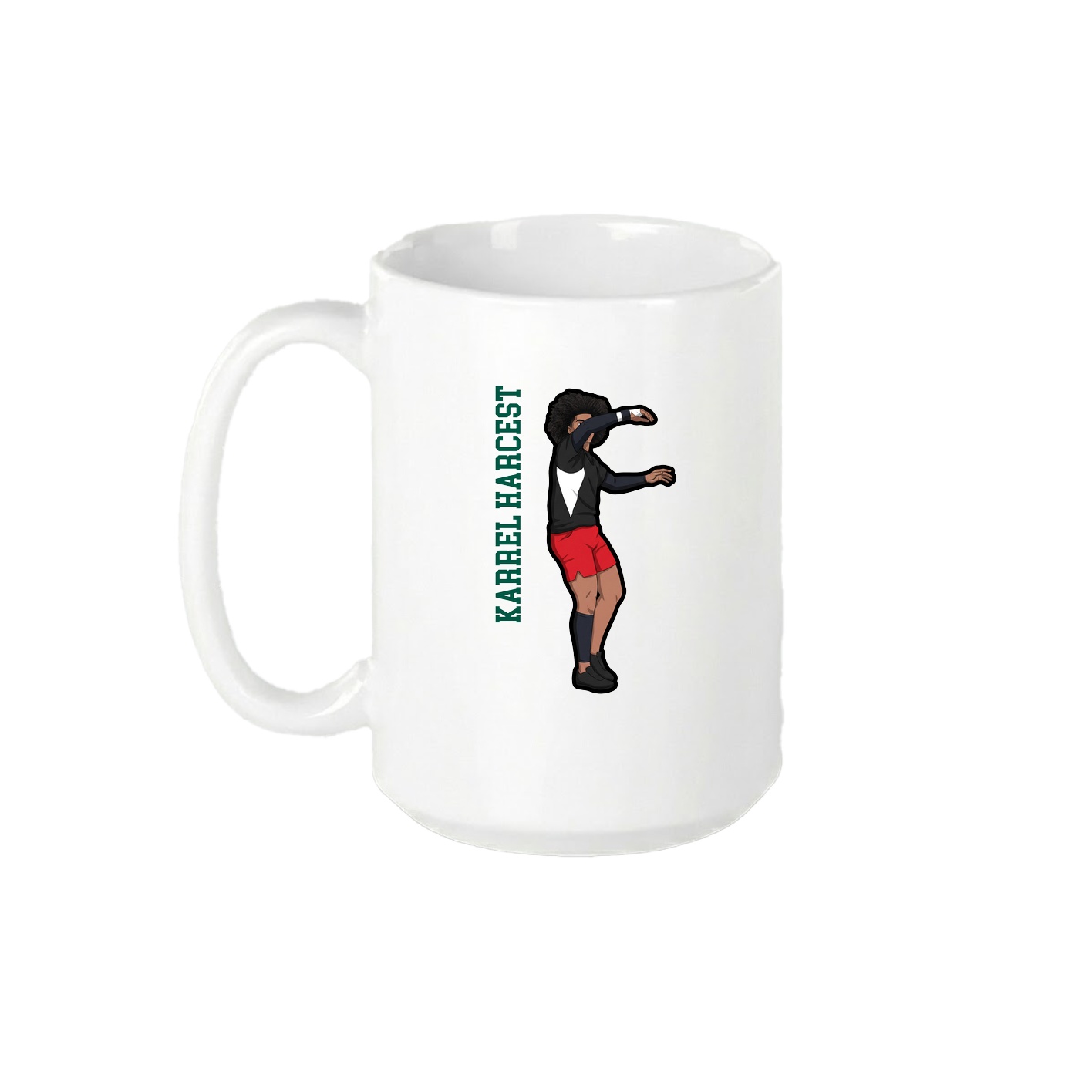 15oz Coffee Mug — Name Vertical in White