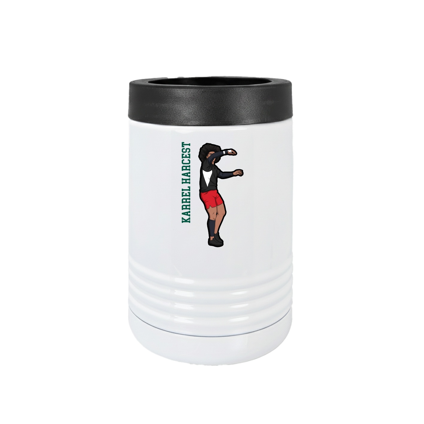 Beverage Holder — Name Vertical in White