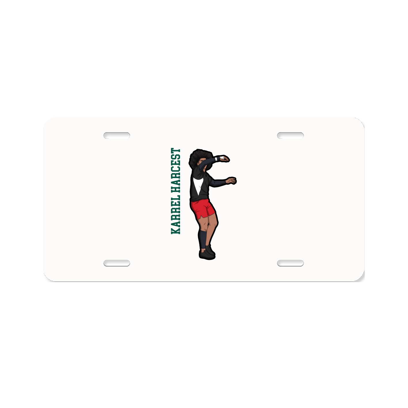 License Plate — Name Vertical in Classic